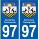 97 Montsinéry-Tonnegrande blason autocollant plaque stickers ville