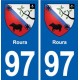 97 Roura blason autocollant plaque stickers ville