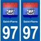 97 Saint-Pierre blason autocollant plaque stickers ville