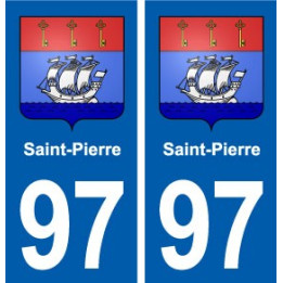 97 Saint-Pierre blason autocollant plaque stickers ville