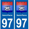 97 Saint-Pierre blason autocollant plaque stickers ville