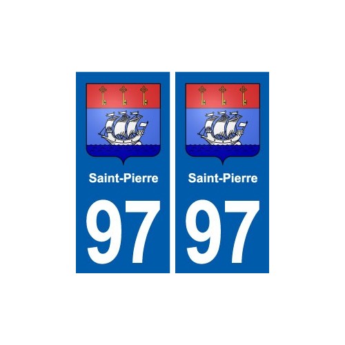 97 Saint-Pierre blason autocollant plaque stickers ville