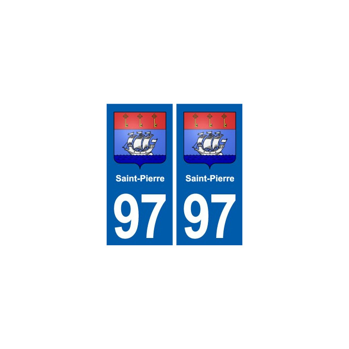 97 Saint-Pierre blason autocollant plaque stickers ville