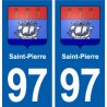 97 Saint-Pierre blason autocollant plaque stickers ville