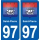 97 Saint-Pierre blason autocollant plaque stickers ville