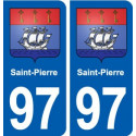97 Saint-Pierre blason autocollant plaque stickers ville