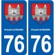 76 Blangy-sur-Bresle blason autocollant plaque stickers ville