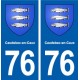 76 Caudebec-en-Caux blason autocollant plaque stickers ville
