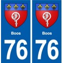 76 Boos blason autocollant plaque stickers ville