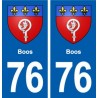 76 Boos blason autocollant plaque stickers ville