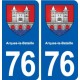 76 Arques-la-Bataille blason autocollant plaque stickers ville
