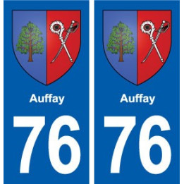 76 Auffay blason autocollant plaque stickers ville