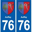 76 Auffay blason autocollant plaque stickers ville