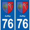 76 Auffay blason autocollant plaque stickers ville