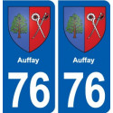 76 Auffay blason autocollant plaque stickers ville