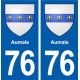 76 Aumale blason autocollant plaque stickers ville