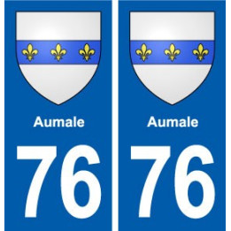 76 Aumale blason autocollant plaque stickers ville