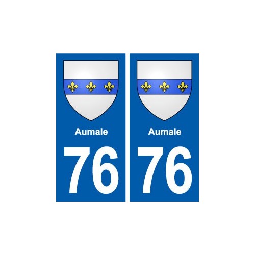 76 Aumale blason autocollant plaque stickers ville