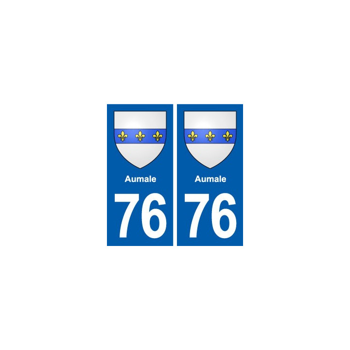76 Aumale blason autocollant plaque stickers ville