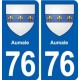 76 Aumale blason autocollant plaque stickers ville