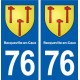 76 Bacqueville-en-Caux blason autocollant plaque stickers ville