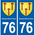 76 Bacqueville-en-Caux blason autocollant plaque stickers ville