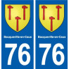 76 Bacqueville-en-Caux blason autocollant plaque stickers ville