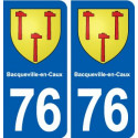 76 Bacqueville-en-Caux blason autocollant plaque stickers ville