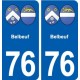 76 Belbeuf blason autocollant plaque stickers ville