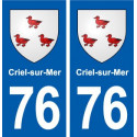 76 Criel-sur-Mer blason autocollant plaque stickers ville