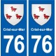 76 Criel-sur-Mer blason autocollant plaque stickers ville