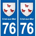 76 Criel-sur-Mer blason autocollant plaque stickers ville