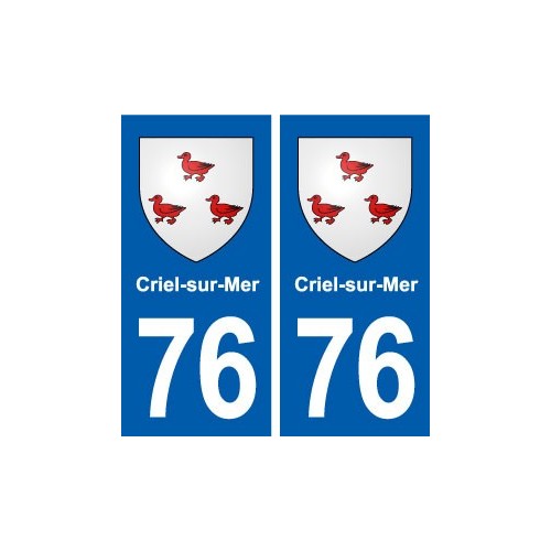76 Criel-sur-Mer blason autocollant plaque stickers ville