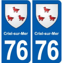 76 Criel-sur-Mer blason autocollant plaque stickers ville
