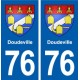 76 Doudeville blason autocollant plaque stickers ville