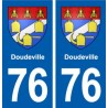 76 Doudeville blason autocollant plaque stickers ville