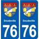 76 Doudeville blason autocollant plaque stickers ville