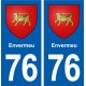 76 Envermeu blason autocollant plaque stickers ville