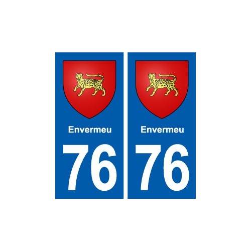 76 Envermeu blason autocollant plaque stickers ville