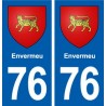 76 Envermeu blason autocollant plaque stickers ville