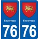 76 Envermeu blason autocollant plaque stickers ville