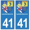 41 Lamotte-Beuvron autocollant plaque blason armoiries stickers département ville