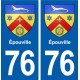 76 Épouville blason autocollant plaque stickers ville