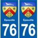 76 Épouville blason autocollant plaque stickers ville