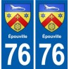 76 Épouville blason autocollant plaque stickers ville