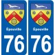 76 Épouville blason autocollant plaque stickers ville