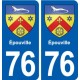 76 Épouville blason autocollant plaque stickers ville