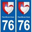 76 Fauville-en-Caux blason autocollant plaque stickers ville