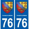 76 Fontaine-la-Mallet blason autocollant plaque stickers ville