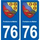 76 Fontaine-la-Mallet blason autocollant plaque stickers ville